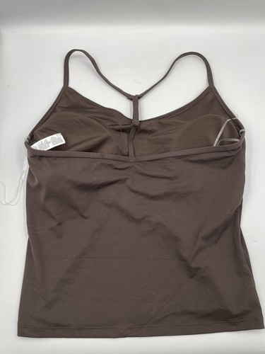 Camiseta sin mangas para mujer marrón oscuro con correas ajustables forradas en el pecho talla L usada en excelente estado - Imagen 3 de 4
