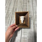 Vintage Inspired Wooden Framed Plaster Bust Wall Art Renaissance Man Portrait