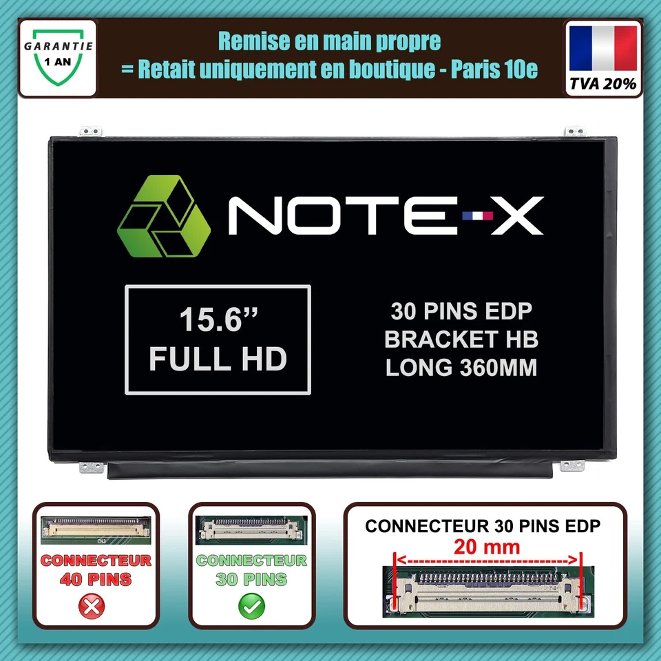 DALLE ECRAN LCD 15,6" POUR IDEAPAD 300 15ISK BRILLANT + FIXATION - Photo 2/3