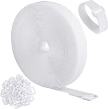 32Ft Adjustable Cable Straps with Buckles, Reusable, Free Cut