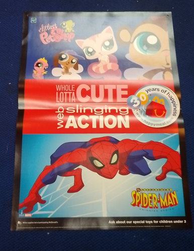 Mcdonalds Happy Meal spettacolare Spiderman Littlest Pet Shop con poster 2009 - Foto 2 di 14