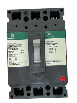 #ad GE THED136060 Circuit Breaker 60A 3 Pole 600V Thermal Magnetic E150 Industrial $135.00