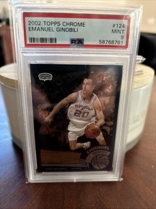 2002 Topps Chrome Argentinian #124 Emanuel Ginobili Spurs RC Rookie HOF PSA 9