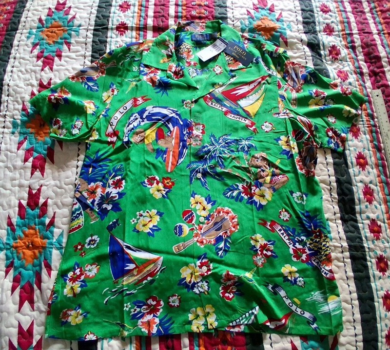 Mens Ralph Lauren Polo XL Hawaiian Surf Casual Shirt NWT 