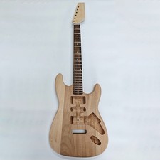 DIY 21-Fret Unfinished Electric Guitar Kit Mahogany Body Maple Neck Rosewood Fre