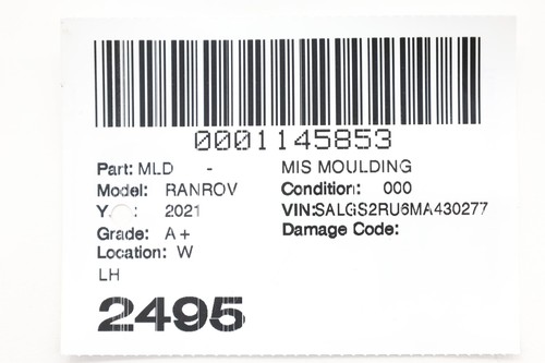 2021 RANGE ROVER Mis Moulding Lh Ck52208a97ac Lr034039 - Picture 14 of 14