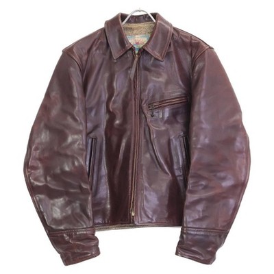 Aero Leather Horsehide Leather Highwayman Jacket Brown Size 36