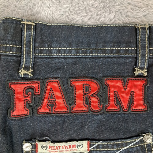 Vintage Phat Farm Jeans Boys Size 16 Baggy Pockets Big Logos Y2K New With Tags  - Picture 15 of 19