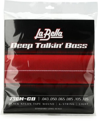 La Bella 750N-CB Deep Talkin' Bass Black Nylon Tapewound Bass Guitar Strings -