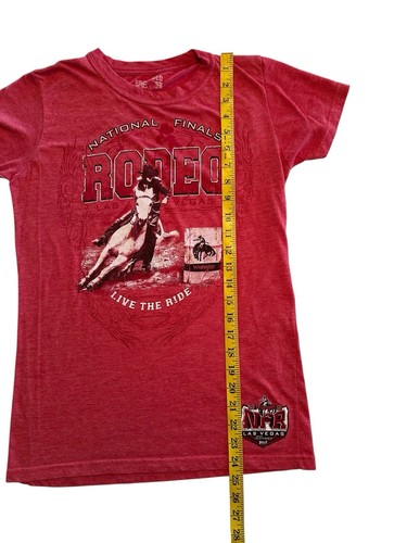 ProRodeo Gear NFR Tee Shirt Girls L Red National Finals Rodeo Vegas 2015 PRCA - Picture 9 of 13