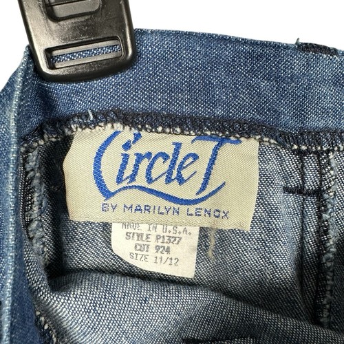 Vintage Circle T Marilyn Lenox 11/12 Godet Midi Denim Rock Flare Western Reitsport - Bild 5 von 12