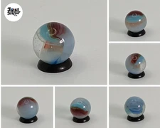 Gorgeous! 15.5mm Vitro Agate Marble (unspecified?) clear with purples & blues M-