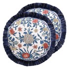 Designer Throw Pillow Covers Set of 2,Euro Elegant Linen with Chinoiserie Blu...