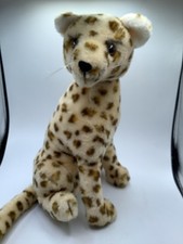 Vintage R Dakin Leopard 1976 Plush Stuffed Animal Sitting 13  Excellent Cond