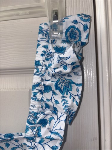 Top Draper James blu bianco floreale con volant estivo taglia XXL - Foto 4 di 7