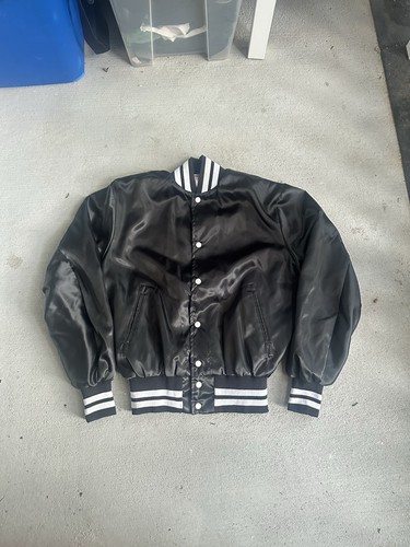 Vintage seltene National Lampoons Black Sox Empire Nylon Satin Baseball Jacke 70er Gr. L - Bild 3 von 4