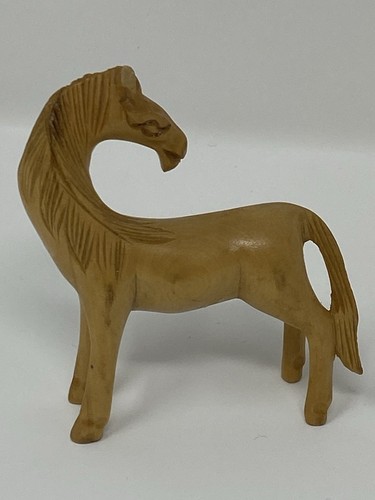 Vintage Japanese Horse Miniature Figurines Hand Carved Wood Set Of 6 - Picture 5 of 15
