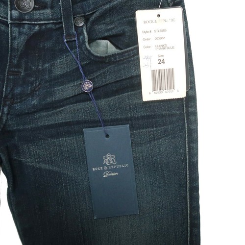 Rock & Republic Stella gerade Stretch dunkle Waschung Damenjeans Gr. 24 neu mit Etikett $ 289 - Bild 6 von 8