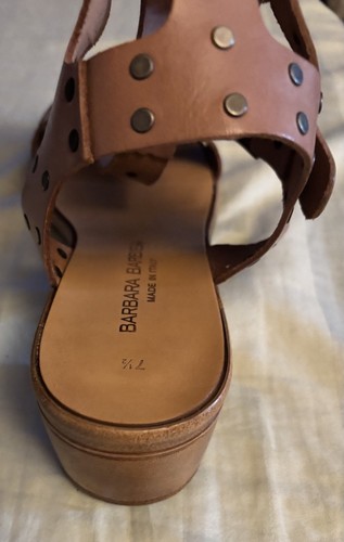 Barbara Barbieri Damen-Ledersandalen Gladiator Nieten Knöchelriemen 7,5 Italien - Bild 9 von 13