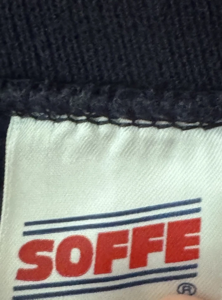 Sudadera US Navy Spell Out azul suave cuello redondo talla pequeña excelente Foto 3 de 4