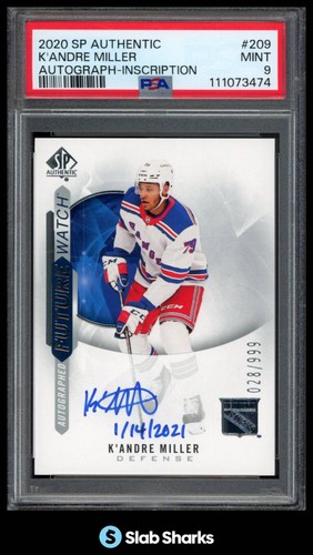 2020 SP AUTHENTIC K'ANDRE MILLER FUTURE WATCH AUTO INSCRIBED ROOKIE /999 PSA 9