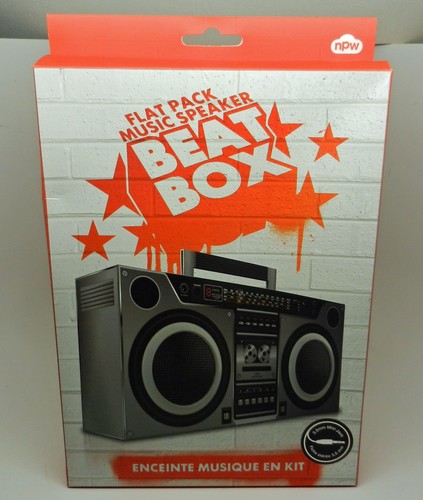 Paquete Plano Altavoz Música Beat Box Nuevo En Caja Retro Boombox Ghetto Blaster - Imagen 8 de 8