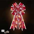 Hying Large Christmas Bows for Wreath, LED Light Red Velvet Bow Décor Winter