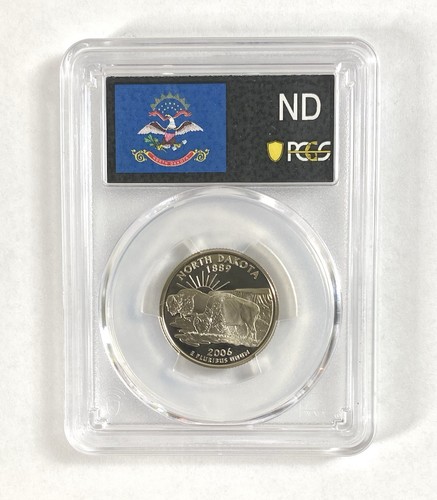 2006-S PCGS 25C PR69DCAM North Dakota State Quarter PROOF FLAG LABEL - Picture 3 of 3
