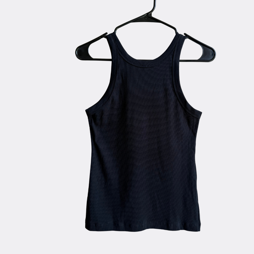 TOTEME Curved Rib Tank Black Women’s Size S Organic Cotton Jersey Portugal - Picture 3 of 5