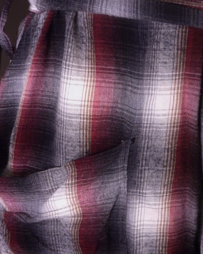 vintage 50s men's 100% Rayon Shadow Plaid Belted Robe OSFA Rockabilly - Picture 3 of 5