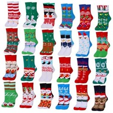 24 Pairs Christmas Socks Holiday Polyester Cotton, Nylon As Pictures Shown