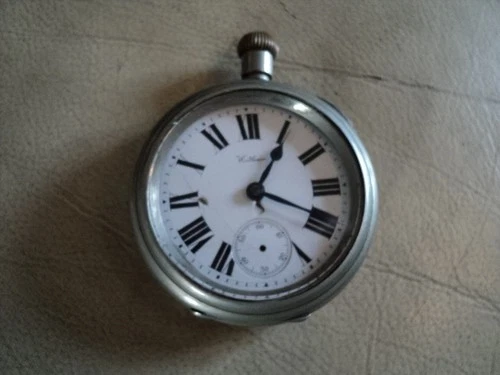 Antique large Silver PLATED WALTHAM DENNISON ALD pocket watch SPARE REPAIR
