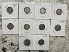 #10 Lot Of 10 Silver Barber Dimes 1914(4), 1914D, 1914D(4), 1914S, Nice Circ.