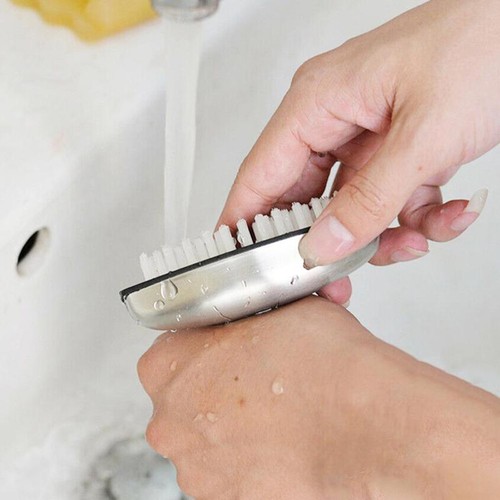 2 Stück Edelstahl Nylon Nagelbürste Nagelreinigungsbürste für den Heimgebrauch - Bild 2 von 12
