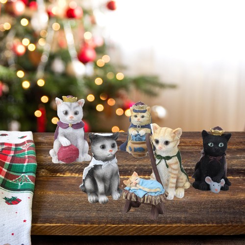 Katzenkrippe, einzigartige Weihnachtsdeko, festliche Kätzchenfiguren... - Bild 2 von 7