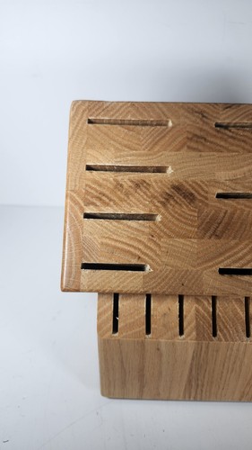 Vintage CUTCO 24 Slot Signature Knife Storage Block (Empty) Oak Wood Made In USA - Bild 4 von 20