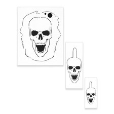 Custom Shop Airbrush Stencil Skull Design Set 3, 3 Laser Cut Reusable Templates