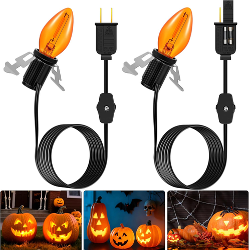 2 Pack Accessory Cord with 1 LED Light Bulb, 6Ft Black Cord with On/Off Switch f - Picture 8 of 12