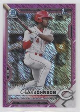 2021 Bowman Chrome Prospects Fuchsia Shimmer Refractor 134/199 Ivan Johnson 7uo