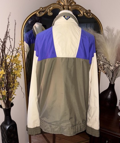 Vintage Y2K Wool rich Jacket Womens Medium White Purple Pink Ski Coat Lined - Picture 4 of 16