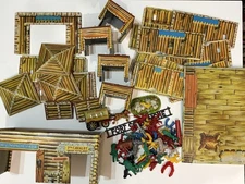 T. Cohn Wild West Fort Dearborn Tin Litho Play Set USA