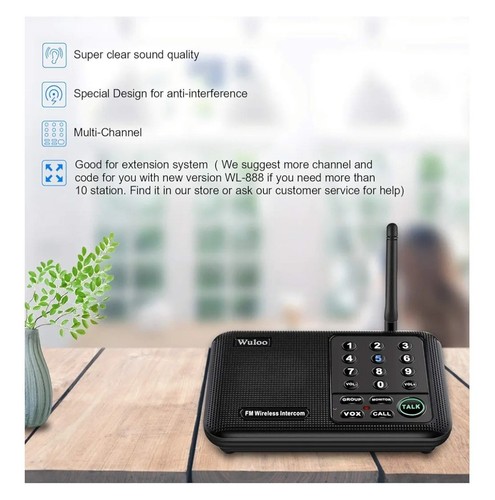 Intercoms Wireless for Home 5280 Feet Range 10 Channel 3 Code, Wireless Inter... - Picture 2 of 12