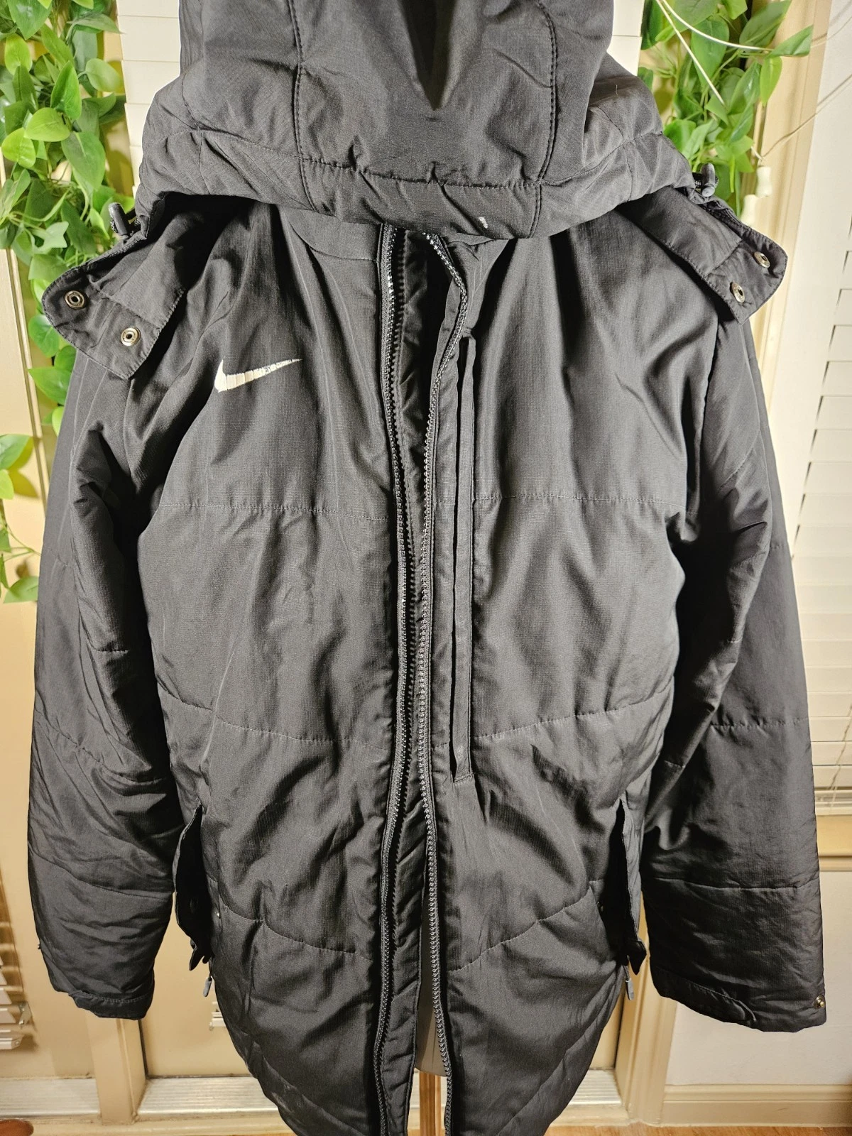 Nike Storm-Fit Small Men's Fleece Lined Jacket Hood Rain Black Windbreaker Warm