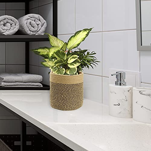 Wall Hanging Storage Baskets 2 Pack 7"(D) x 8"(H), Small 2 pack/7x8 Jute&Black - Picture 8 of 8