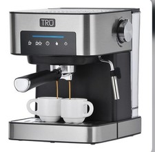 TRU 15-Bar Espresso Machine with Steam Wand, Silver Open Box New