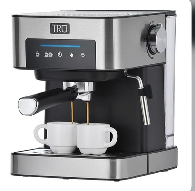 #ad TRU 15 Bar Espresso Machine with Steam Wand Silver Open Box New $59.99