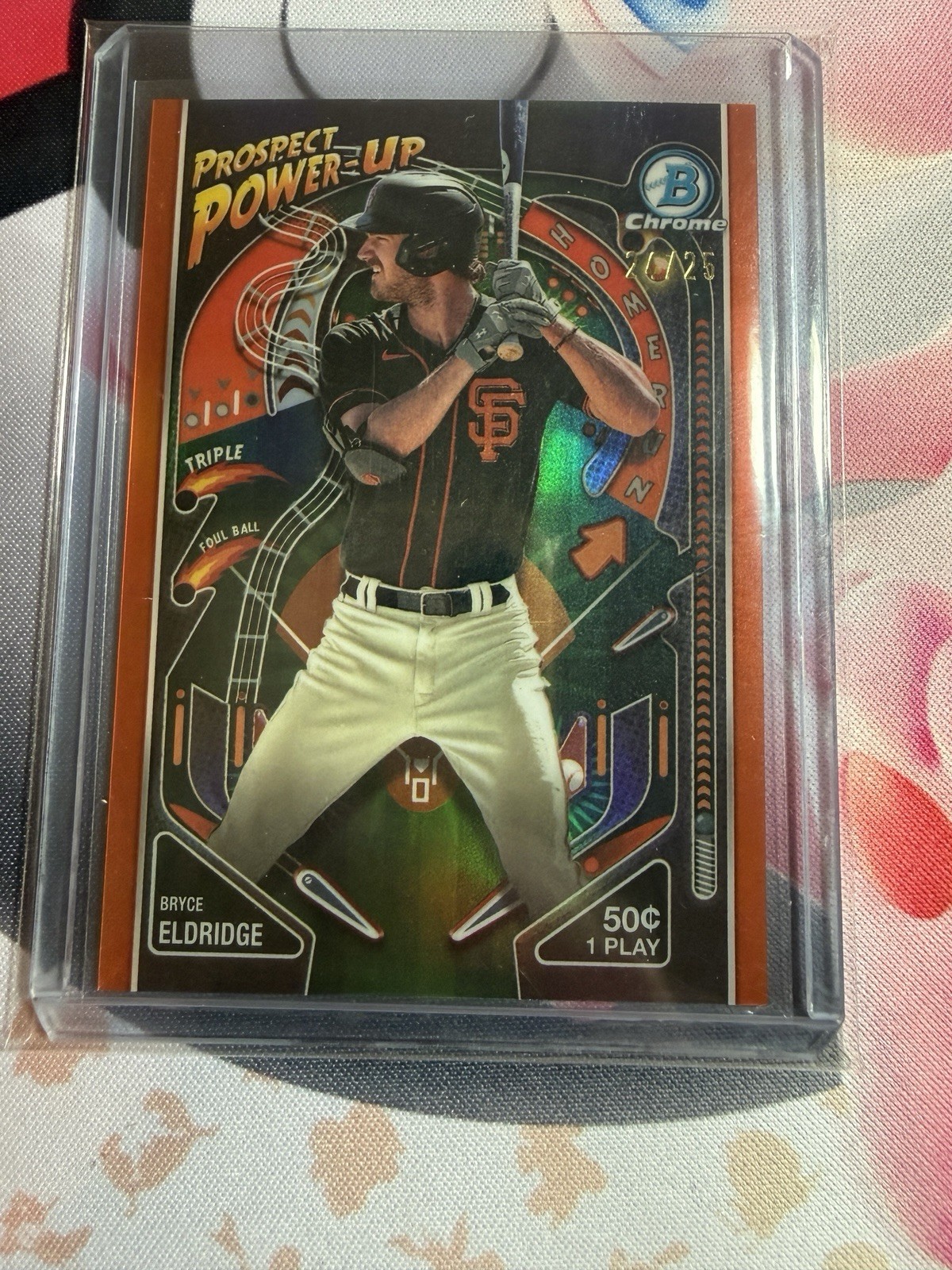 BRYCE ELDRIDGE 2024 BOWMAN CHROME PROSPECT POWER-UP ORANGE 24/25 PP-19