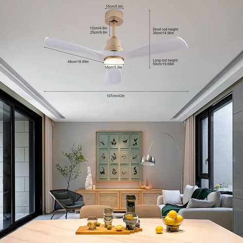  Modern Ceiling Fan Light With Remote Control 6 Speed Dimmable Fan Lamp Fixture