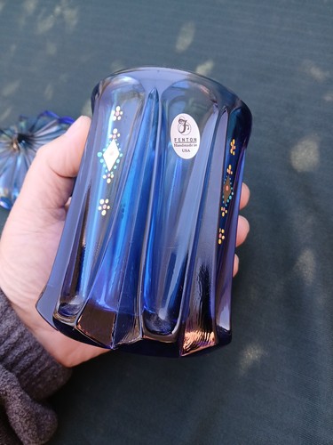 Fenton Indigo Blue Hand Painted Persian Tent Candy Box Special Order 2007 (S) - Bild 9 von 10