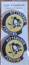 Pittsburgh Penguins car coaster, Hockey NHL Teams, Hockey Car Accessories